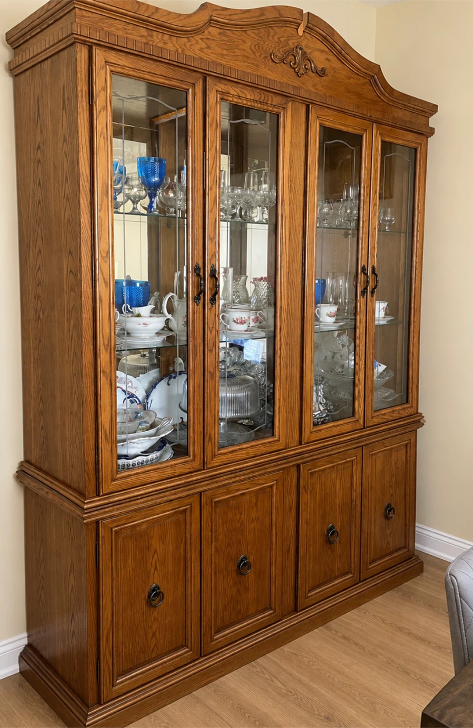Solid Oak China Cabinet – $300 OBO
