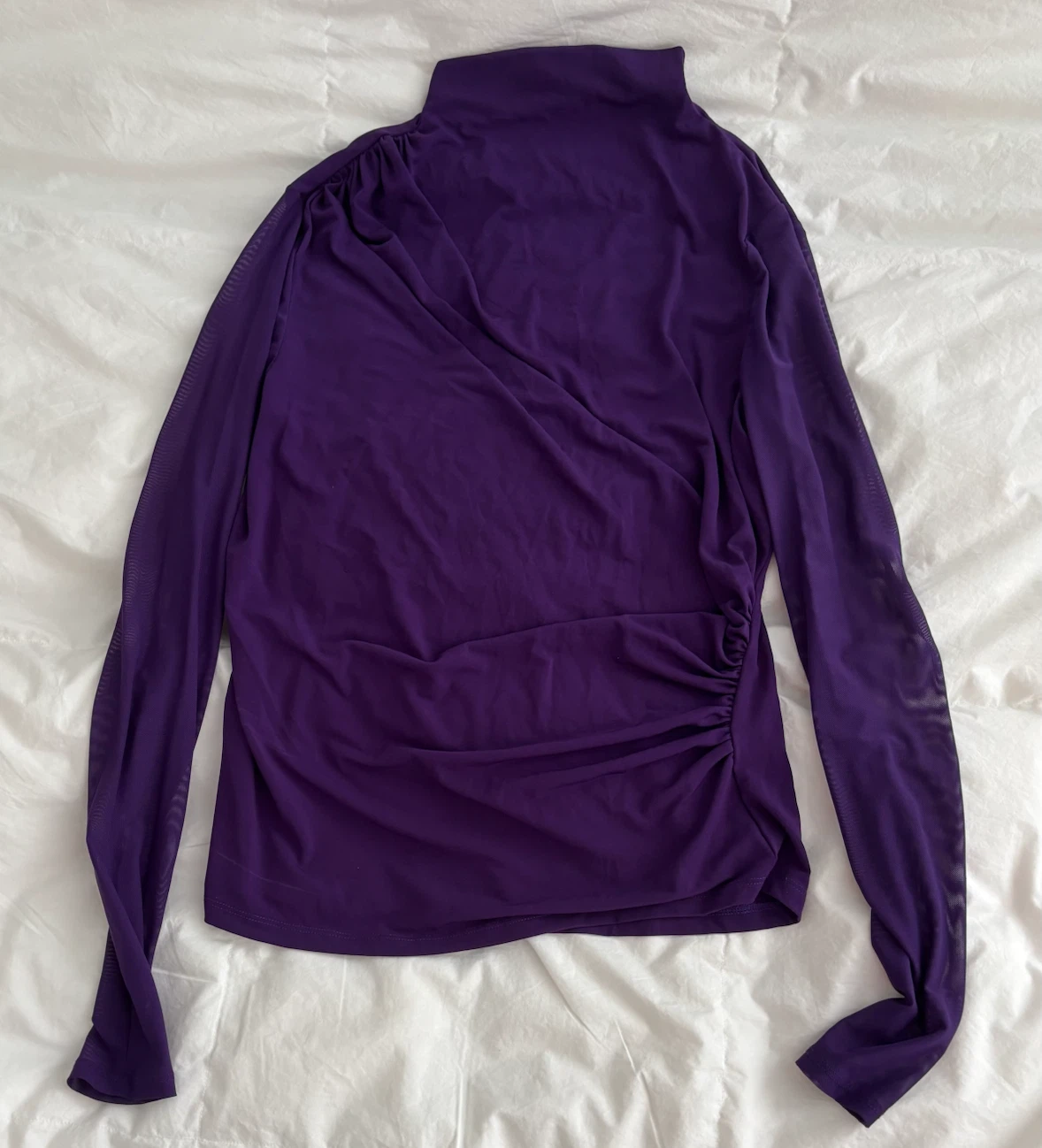 Suzy Shier Purple Mock Neck Top