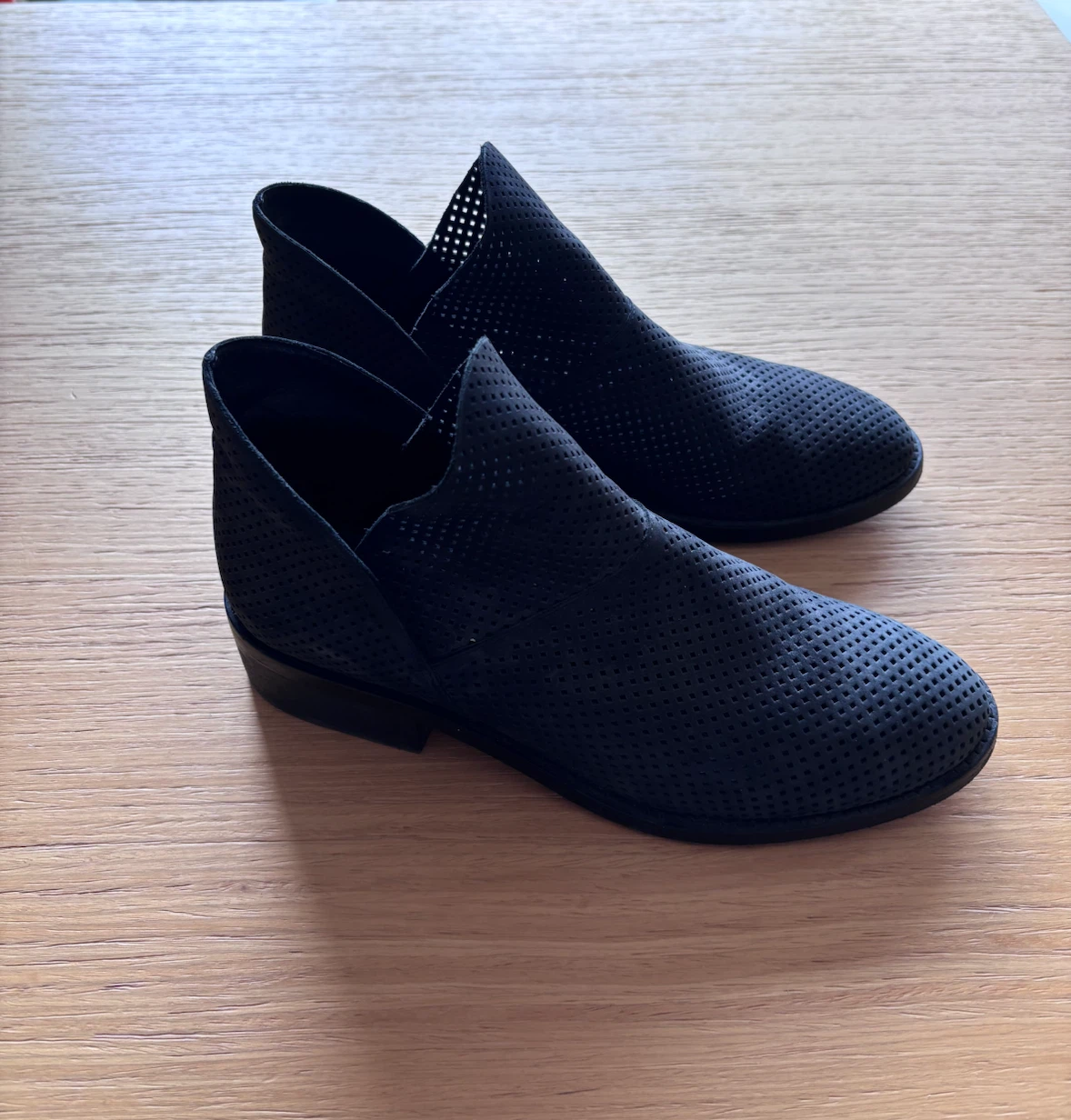 Eileen Fisher Black Perforated Ankle Boots - photo 2