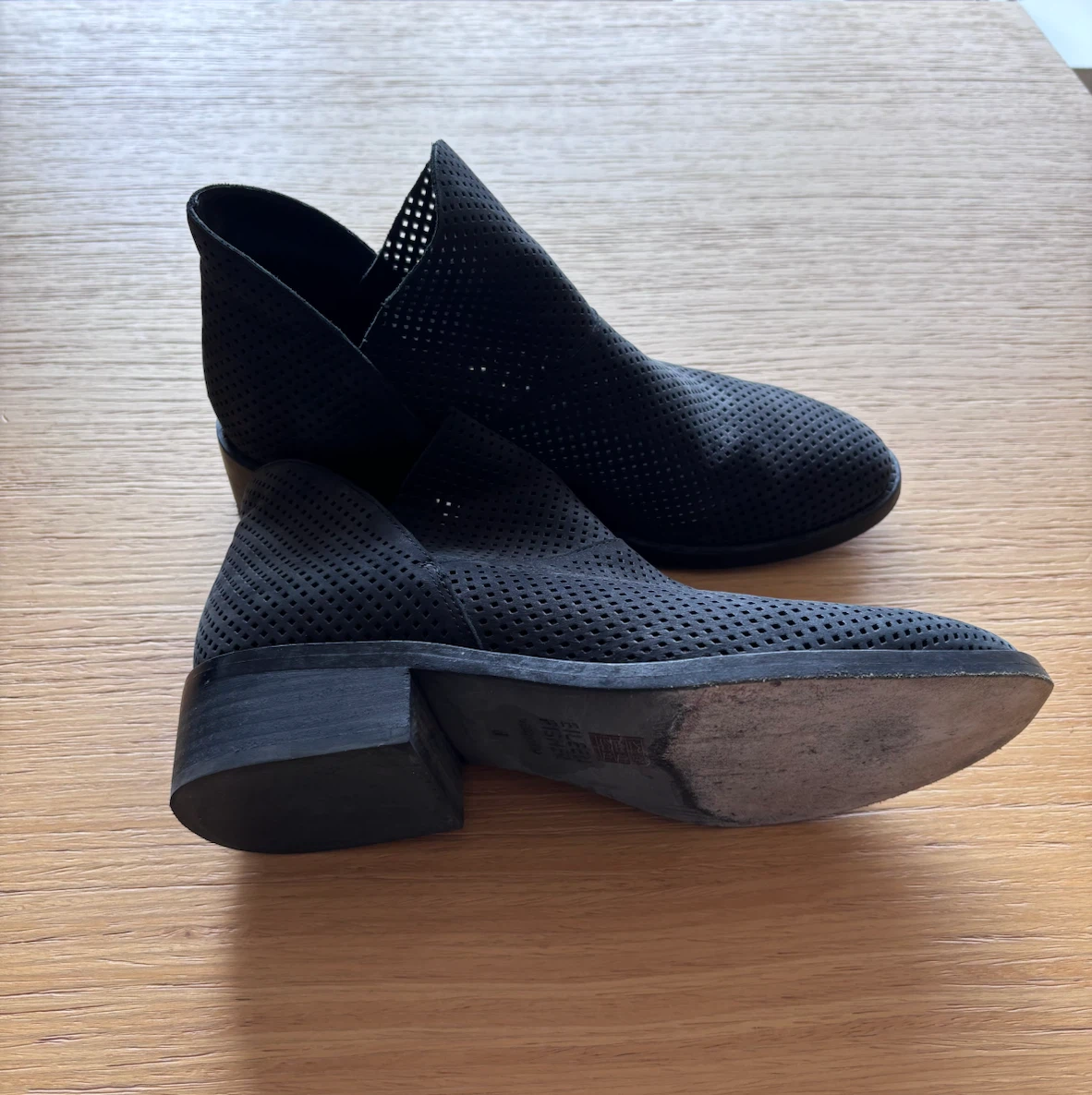 Eileen Fisher Black Perforated Ankle Boots - photo 3