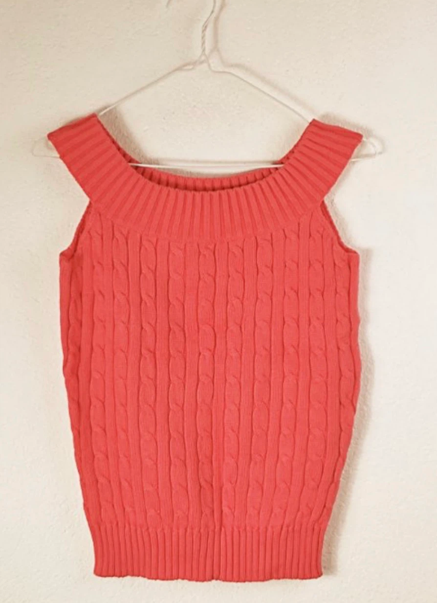 Coral Cable Knit Tank Top - photo 2