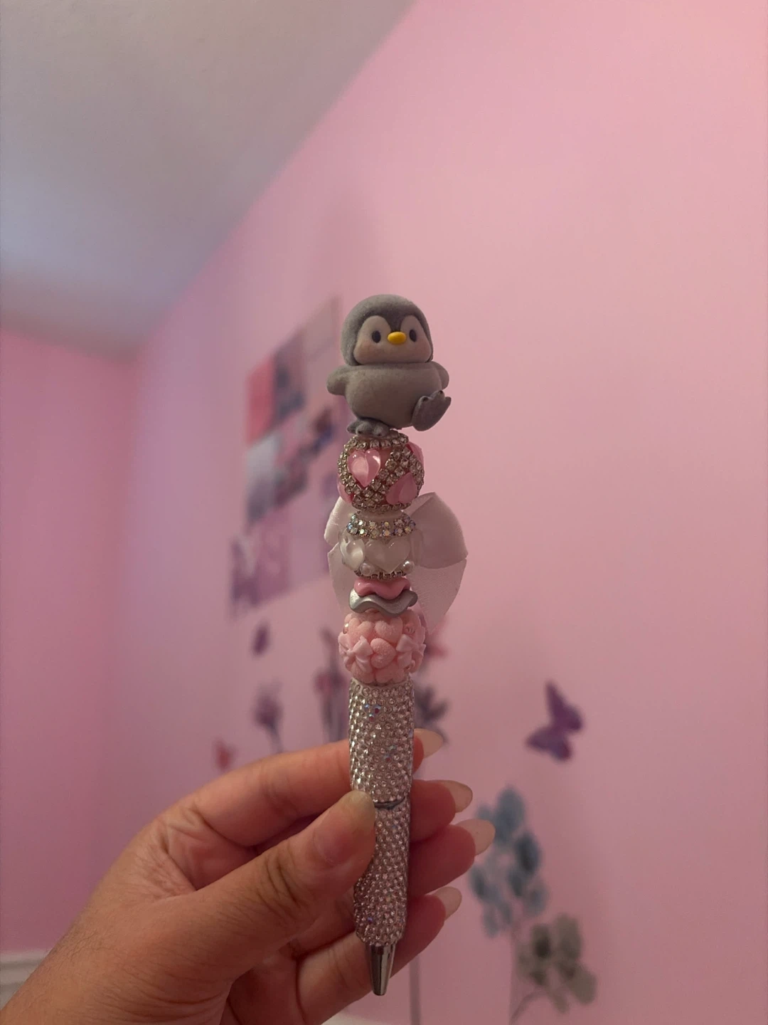 Custom Beaded Penguin Pen