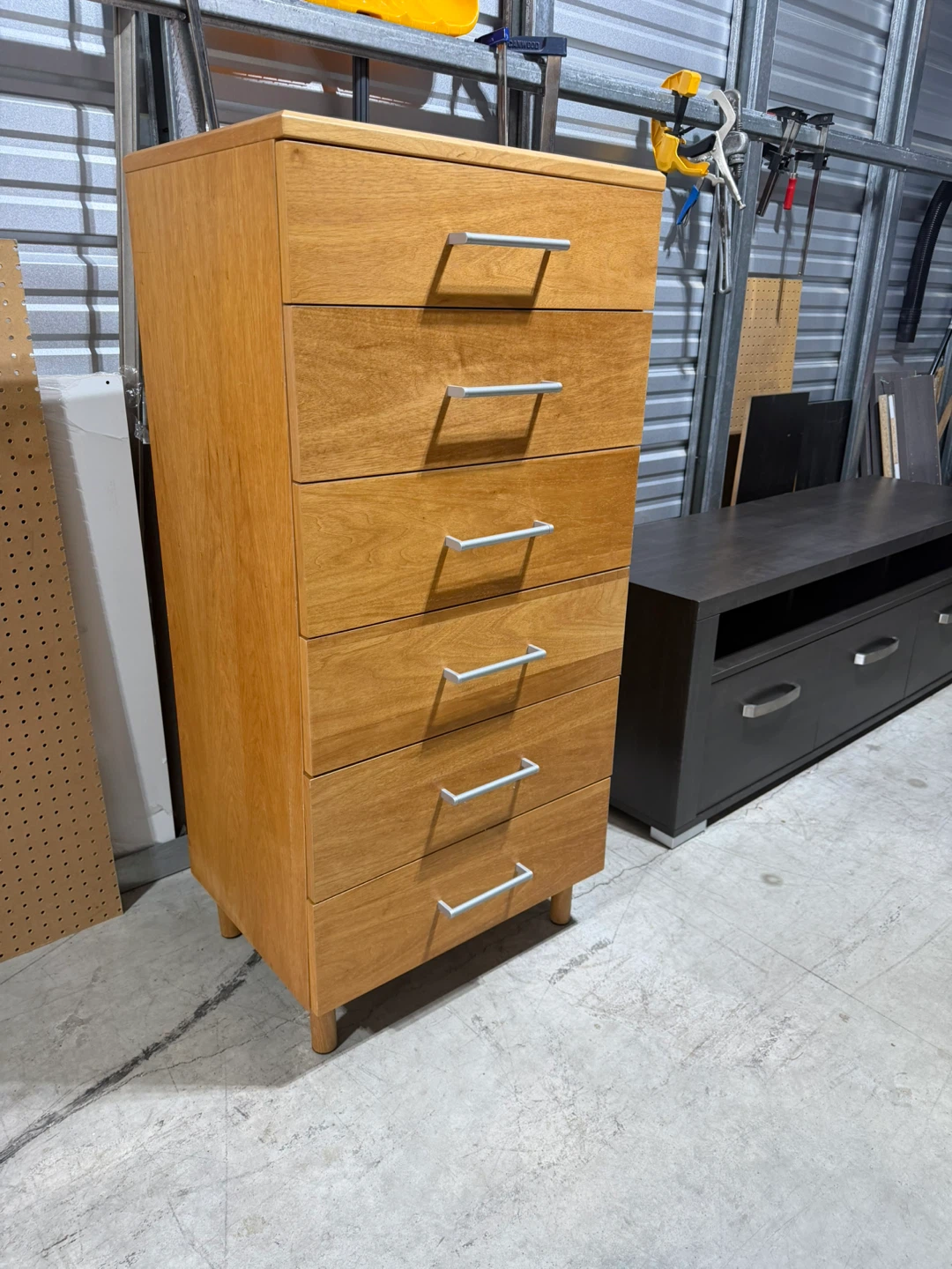 Six-Drawer Tall Wooden Dresser