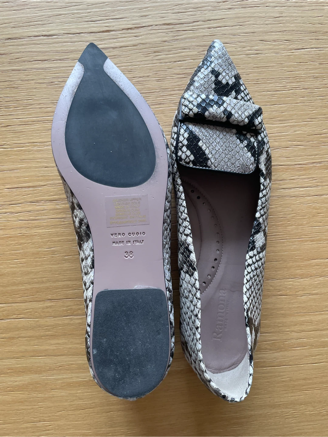 Ramona Pointed Toe Flats Snakeskin Print - photo 3