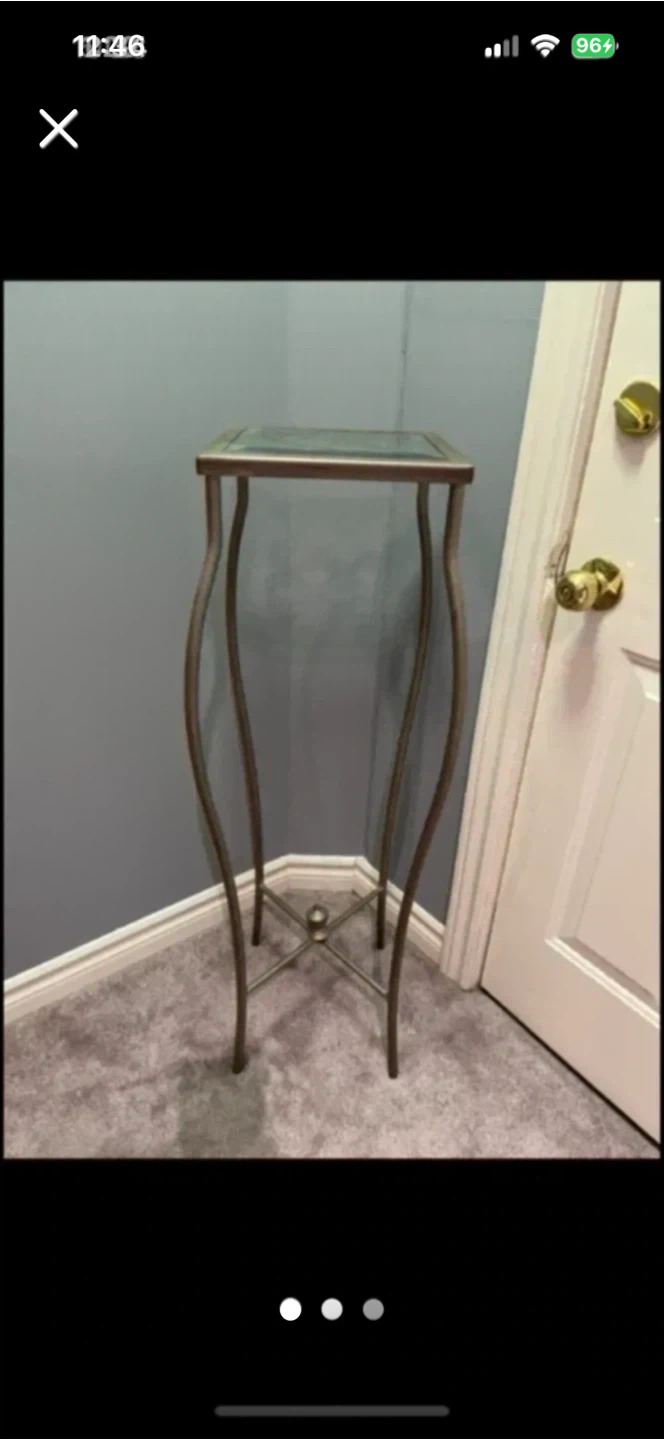 40 inch tall Metal plant stand with glass top - photo 2