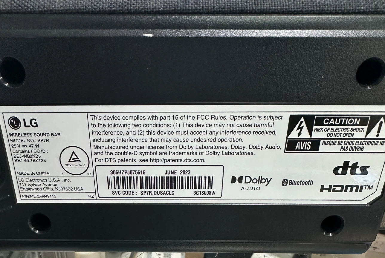 LG  Sound Bar with Subwoofer - photo 2