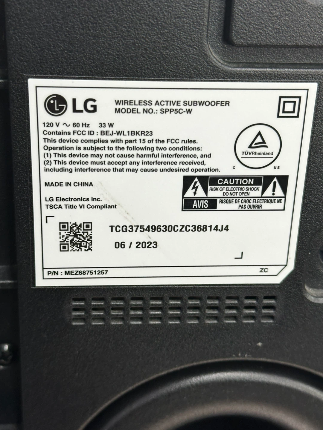 LG  Sound Bar with Subwoofer - photo 4