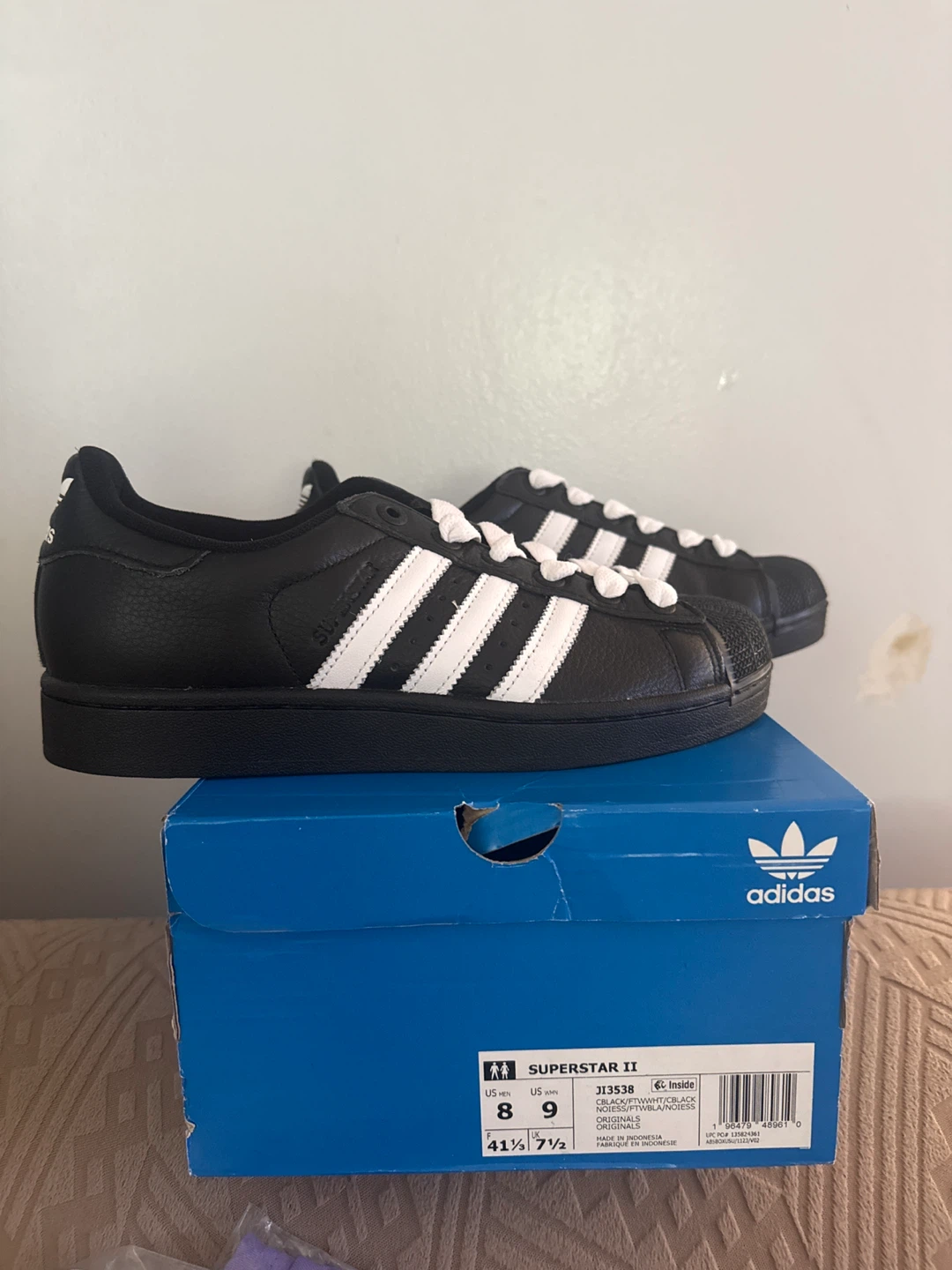 Adidas Superstar II Black and White Sneakers