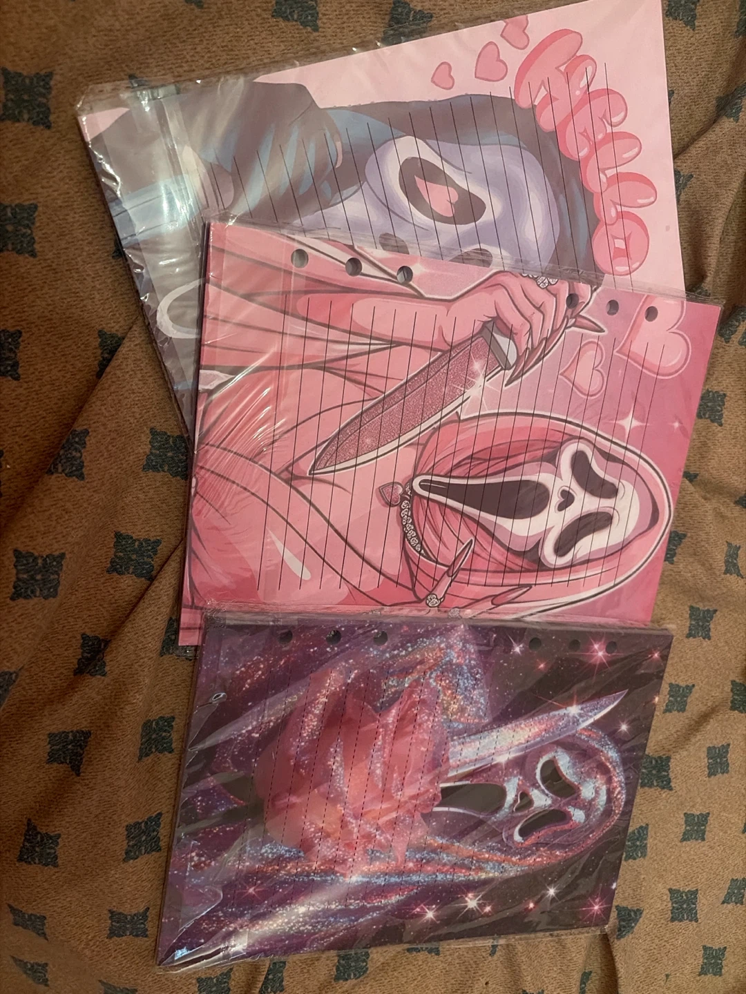 Scream Ghostface Themed Lined Stationery Paper