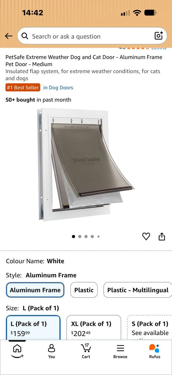 H1022 PetSafe Extreme Weather Aluminum Pet Door – Medium