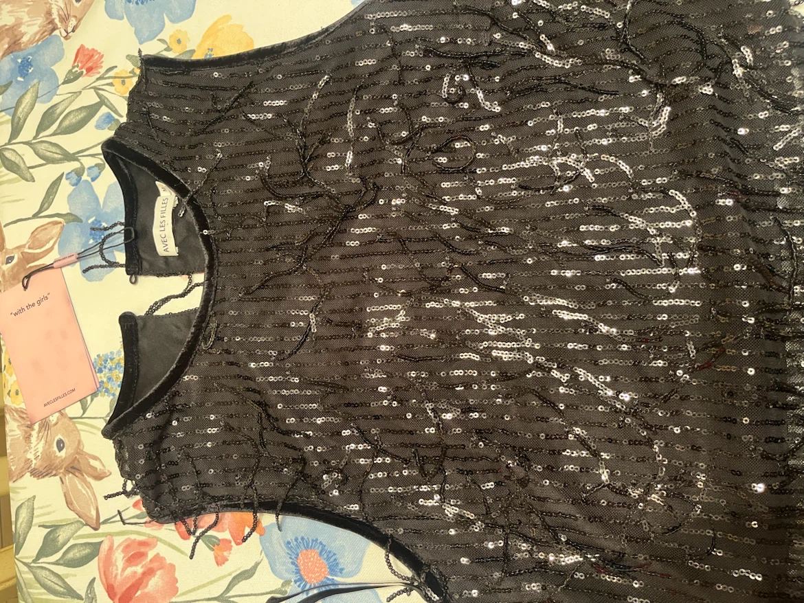 Avec Les Filles Black Sequin Two-Piece Set - photo 3