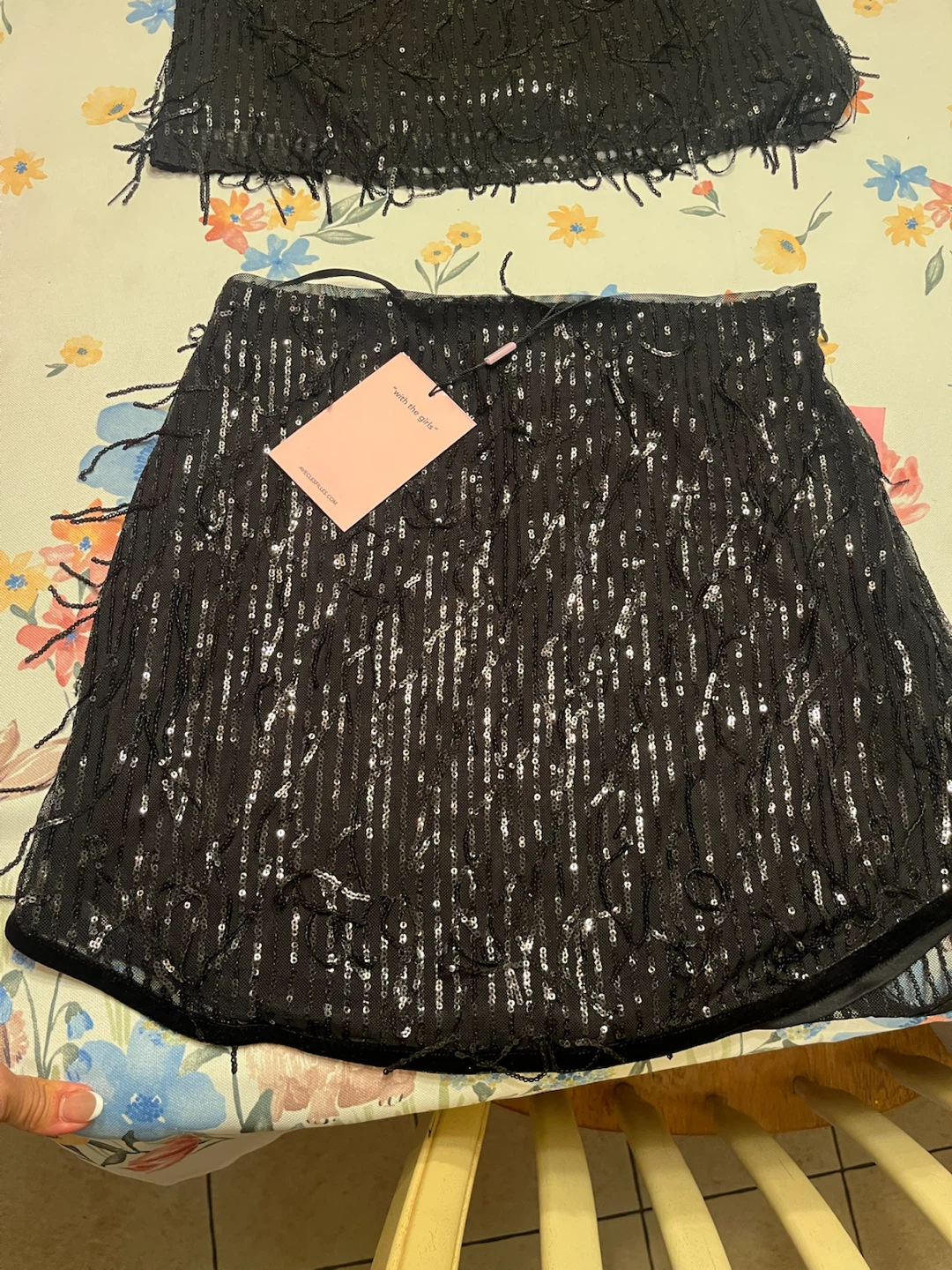 Avec Les Filles Black Sequin Two-Piece Set - photo 5