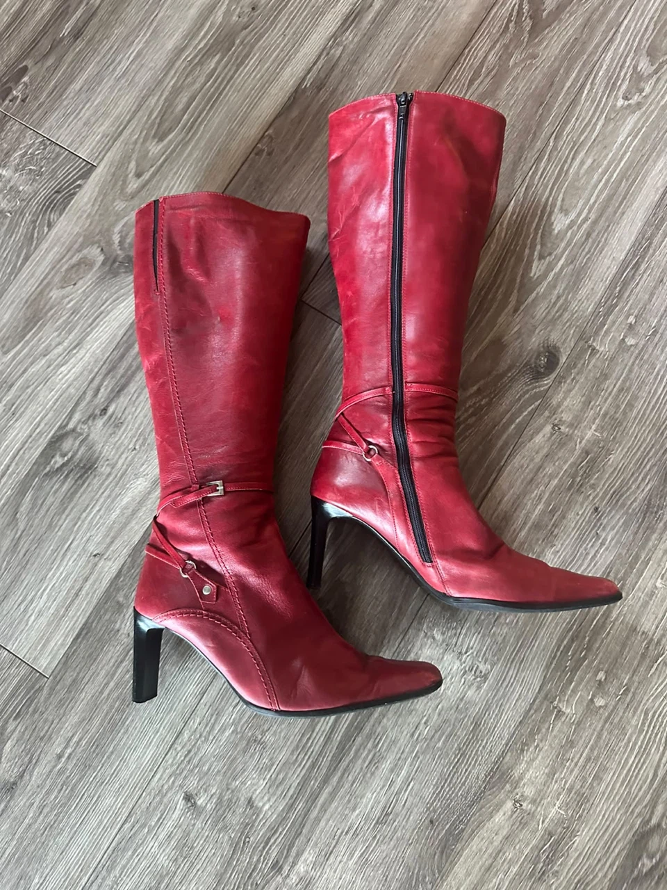 Red Knee-High Boots Size 38 - photo 3