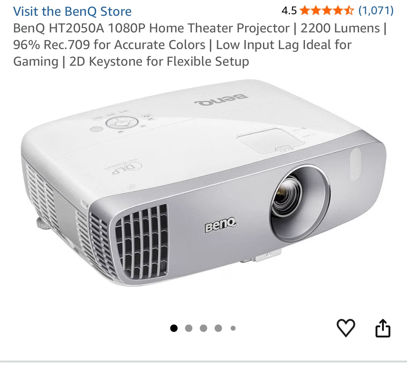 [Moving Sale] BenQ 1080p Home Theater Projector + Ceiling Mount