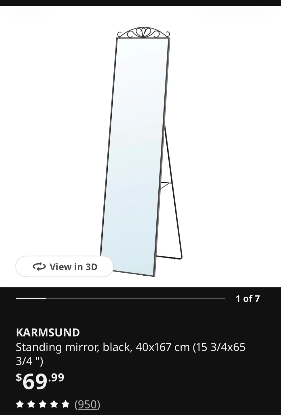 IKEA KARMSUND Standing Mirror - photo 4