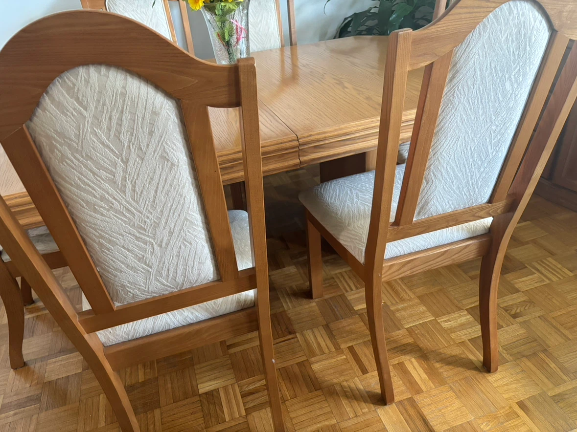 Oak Dining Table and 6 Chairs Set - photo 2