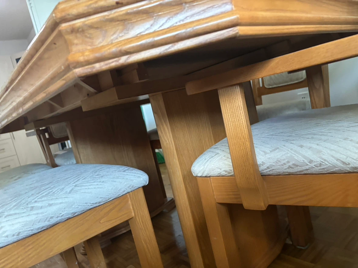 Oak Dining Table and 6 Chairs Set - photo 3