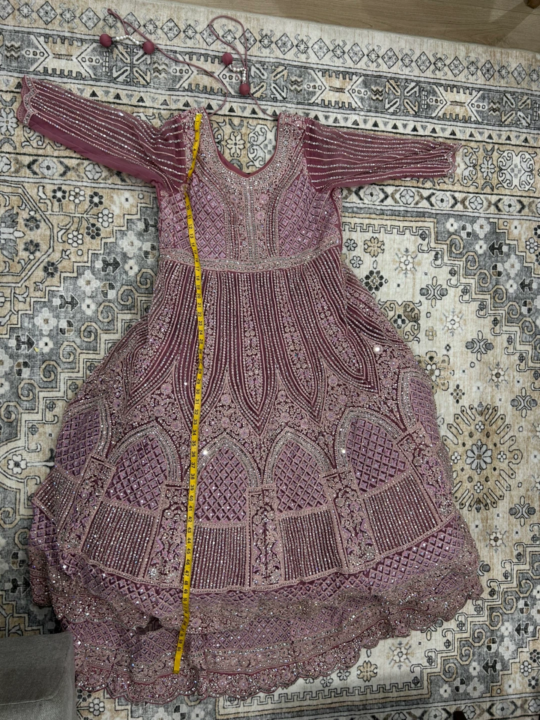Mauve Embellished Anarkali Gown