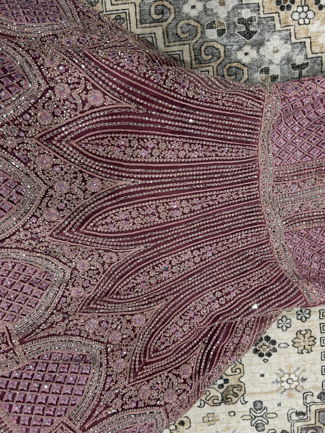 Mauve Embellished Anarkali Gown - photo 4