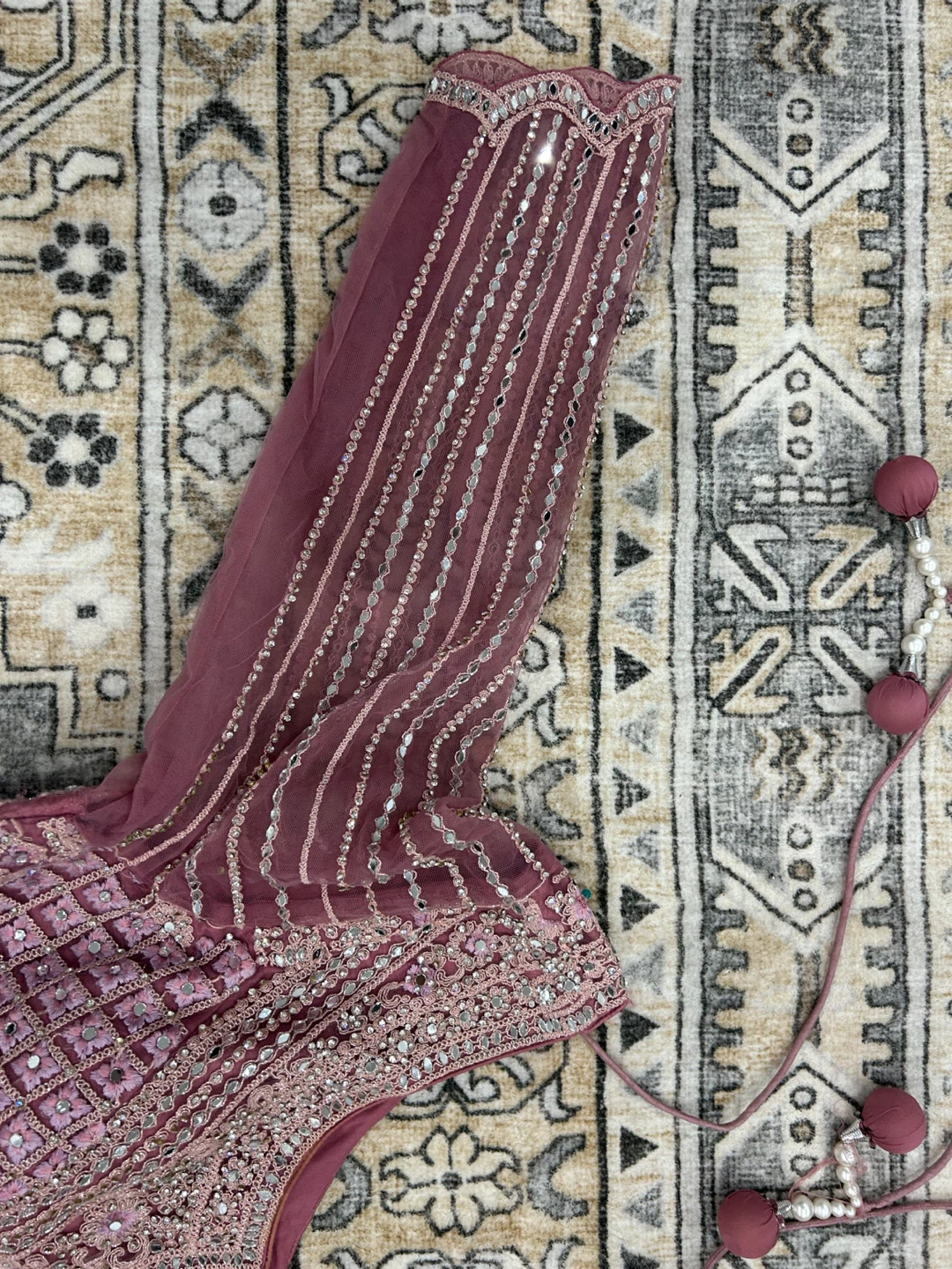 Mauve Embellished Anarkali Gown - photo 5