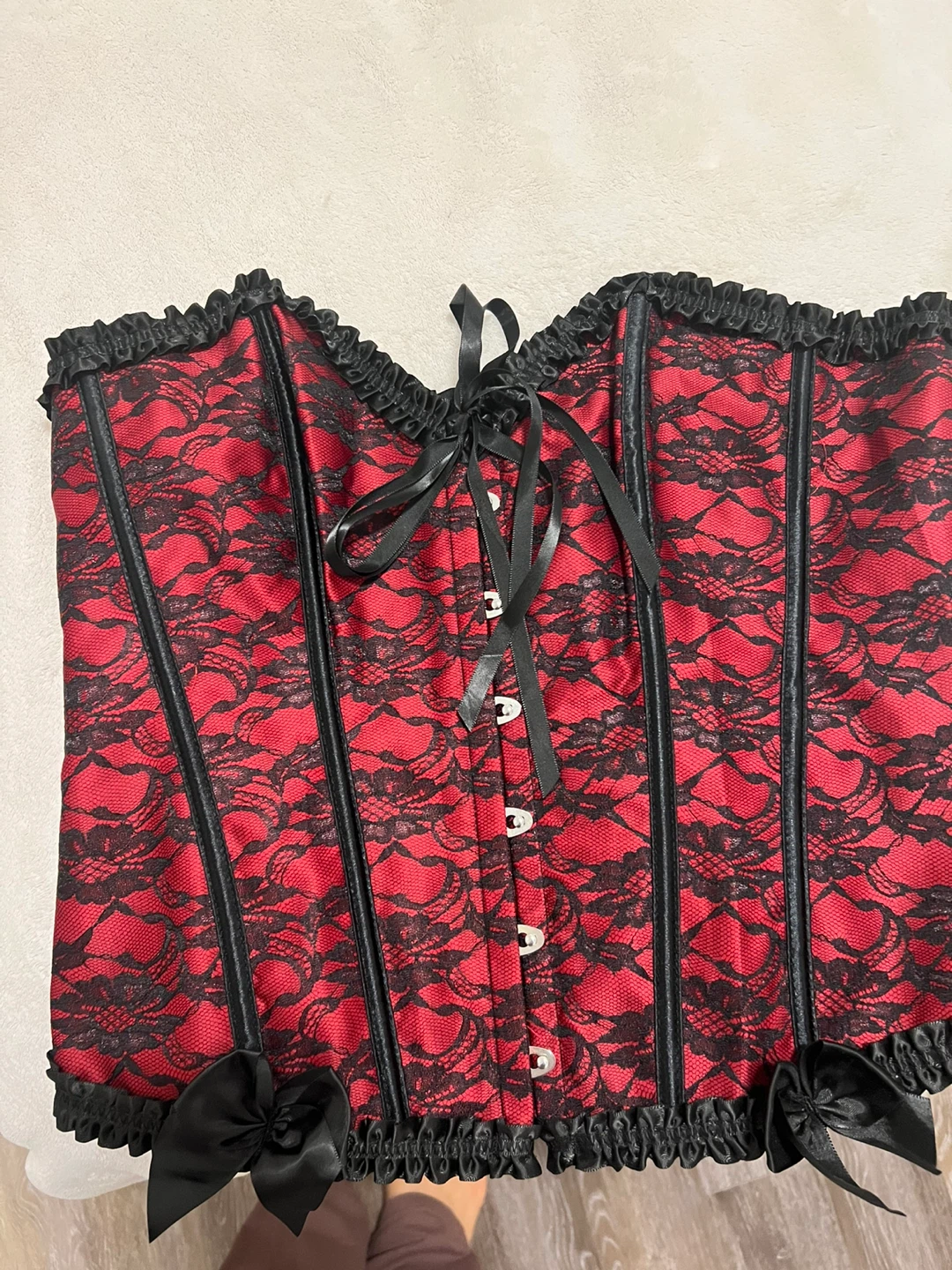 Red and Black Lace Corset