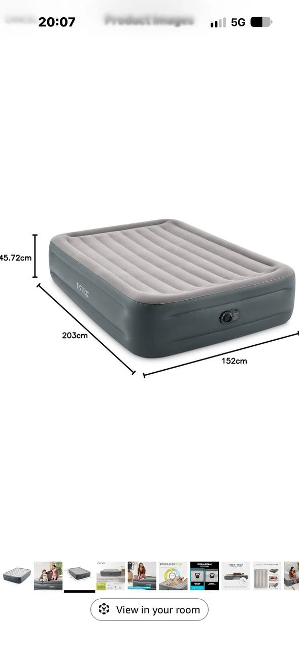 H1029 Intex Dura-Beam Plus Queen Air Mattress with Built-In Pump - photo 3