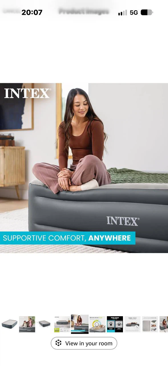 H1029 Intex Dura-Beam Plus Queen Air Mattress with Built-In Pump - photo 5