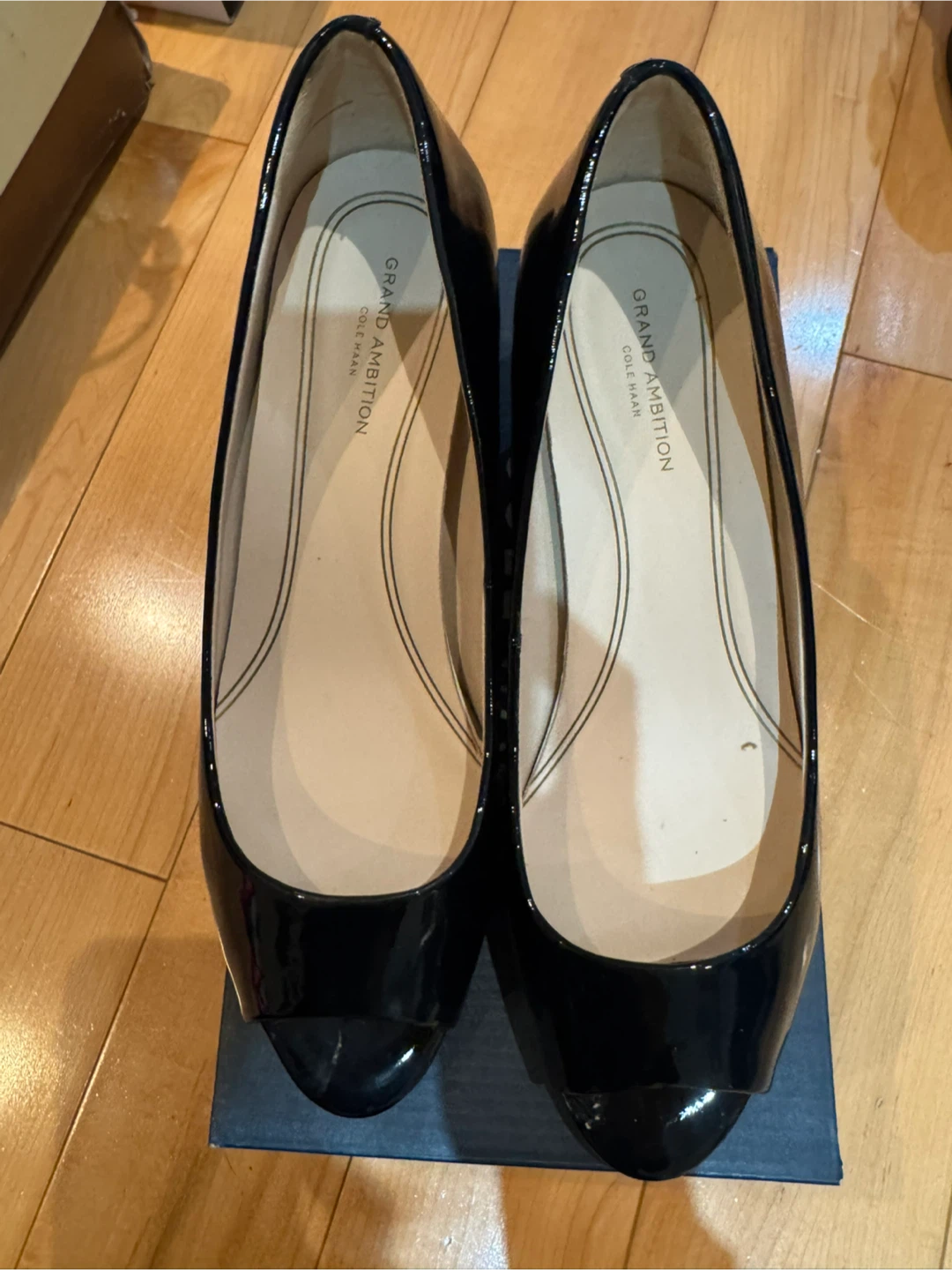 Cole Haan Grand Ambition Black Patent Wedge Shoes - photo 2