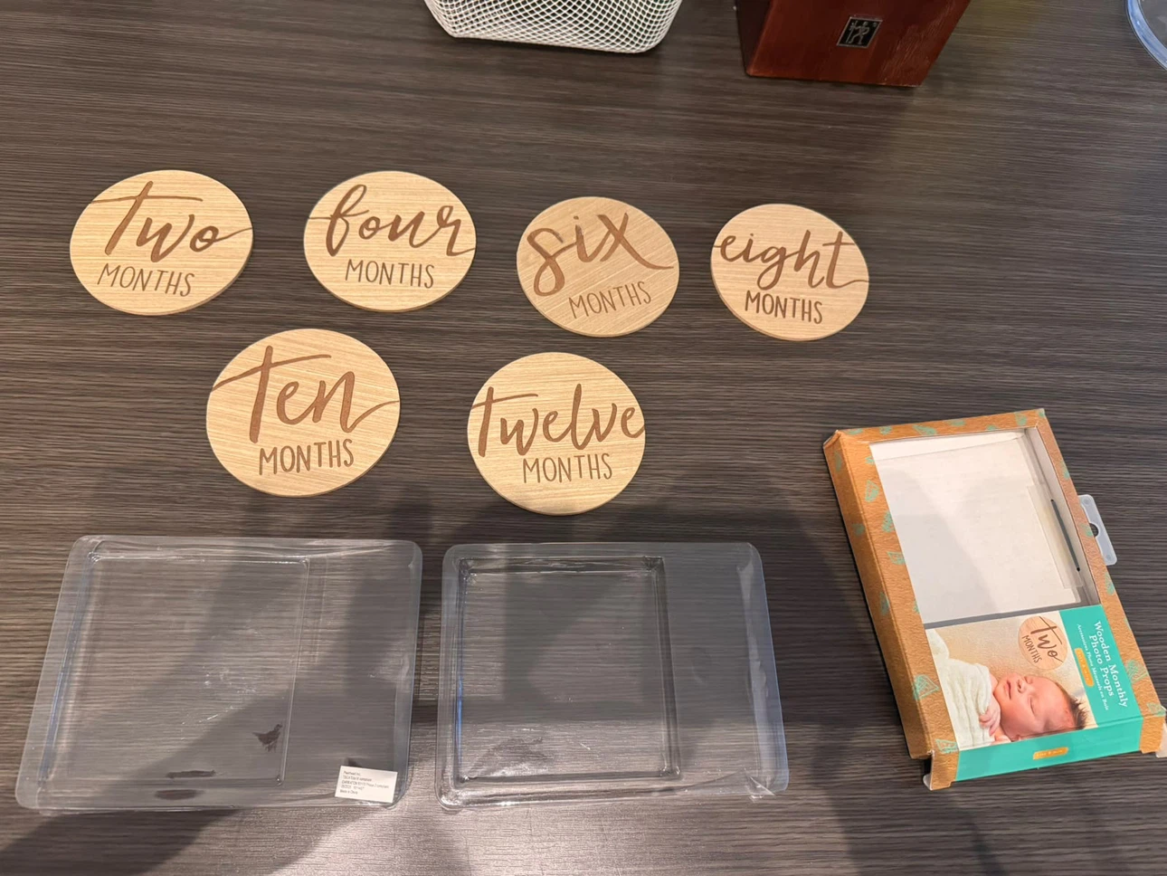 Wooden Monthly Baby Milestone Photo Props