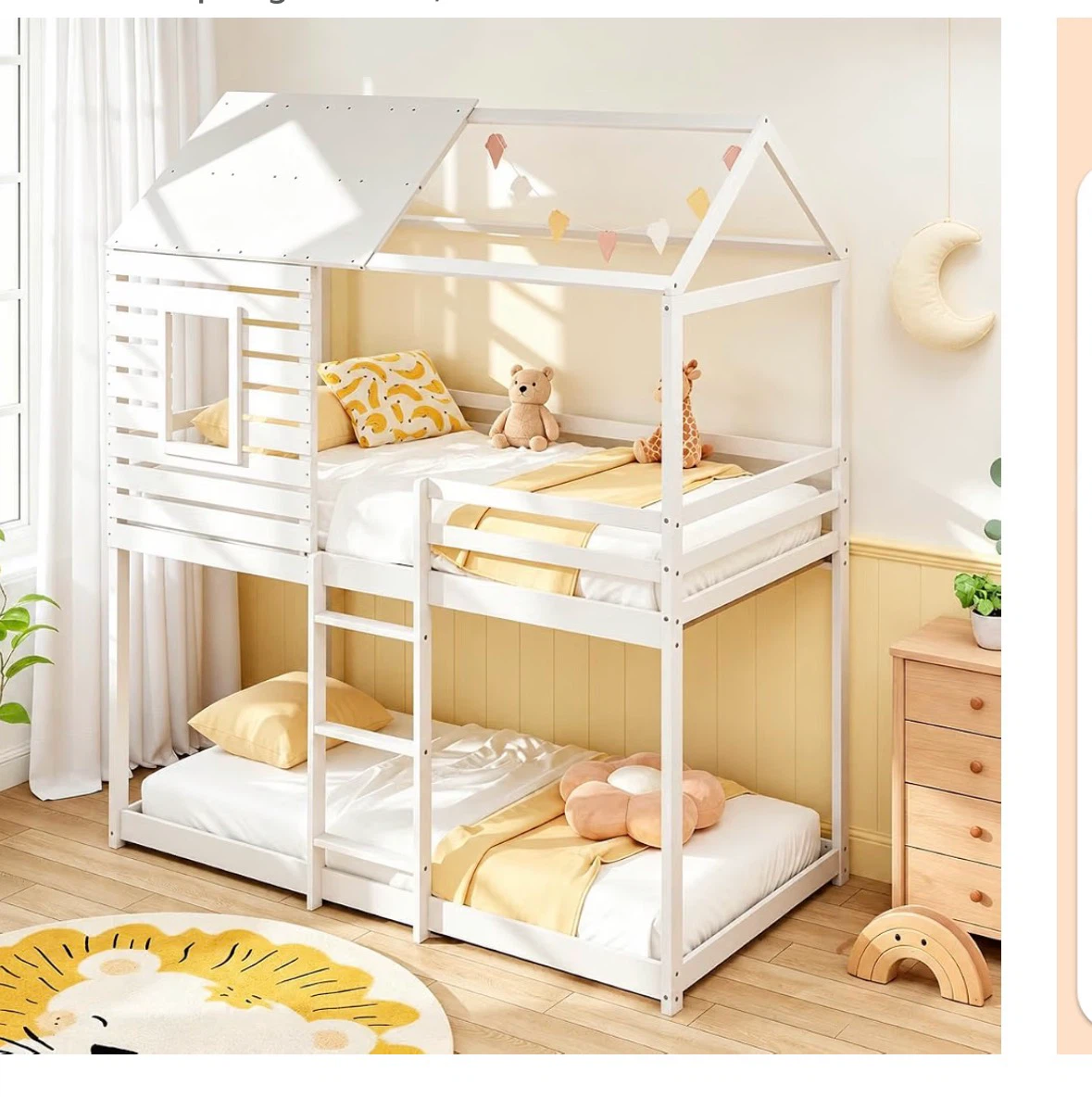 White Twin Over Twin Playhouse Bunk Bed - photo 4