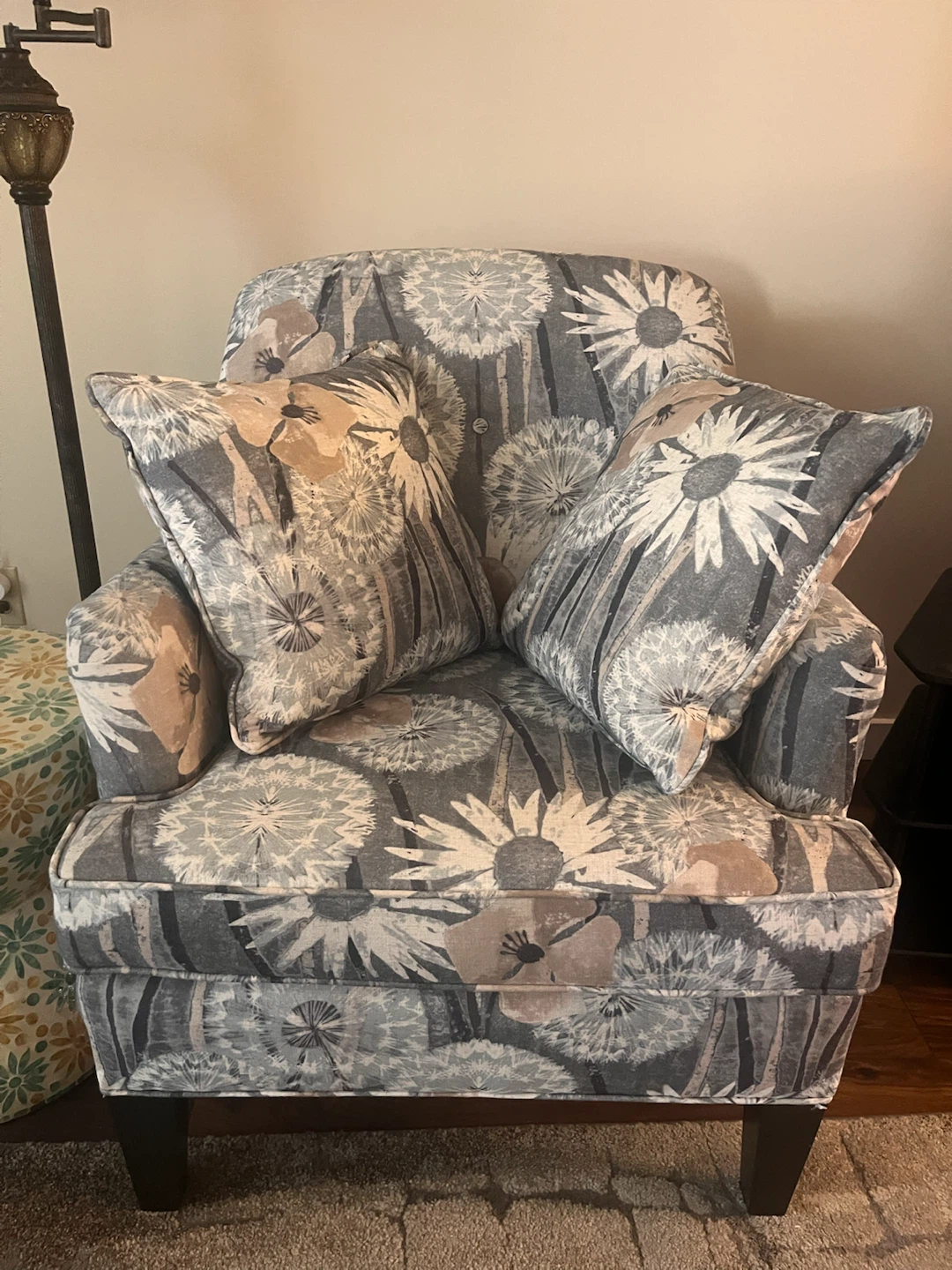 Floral pattern armchair