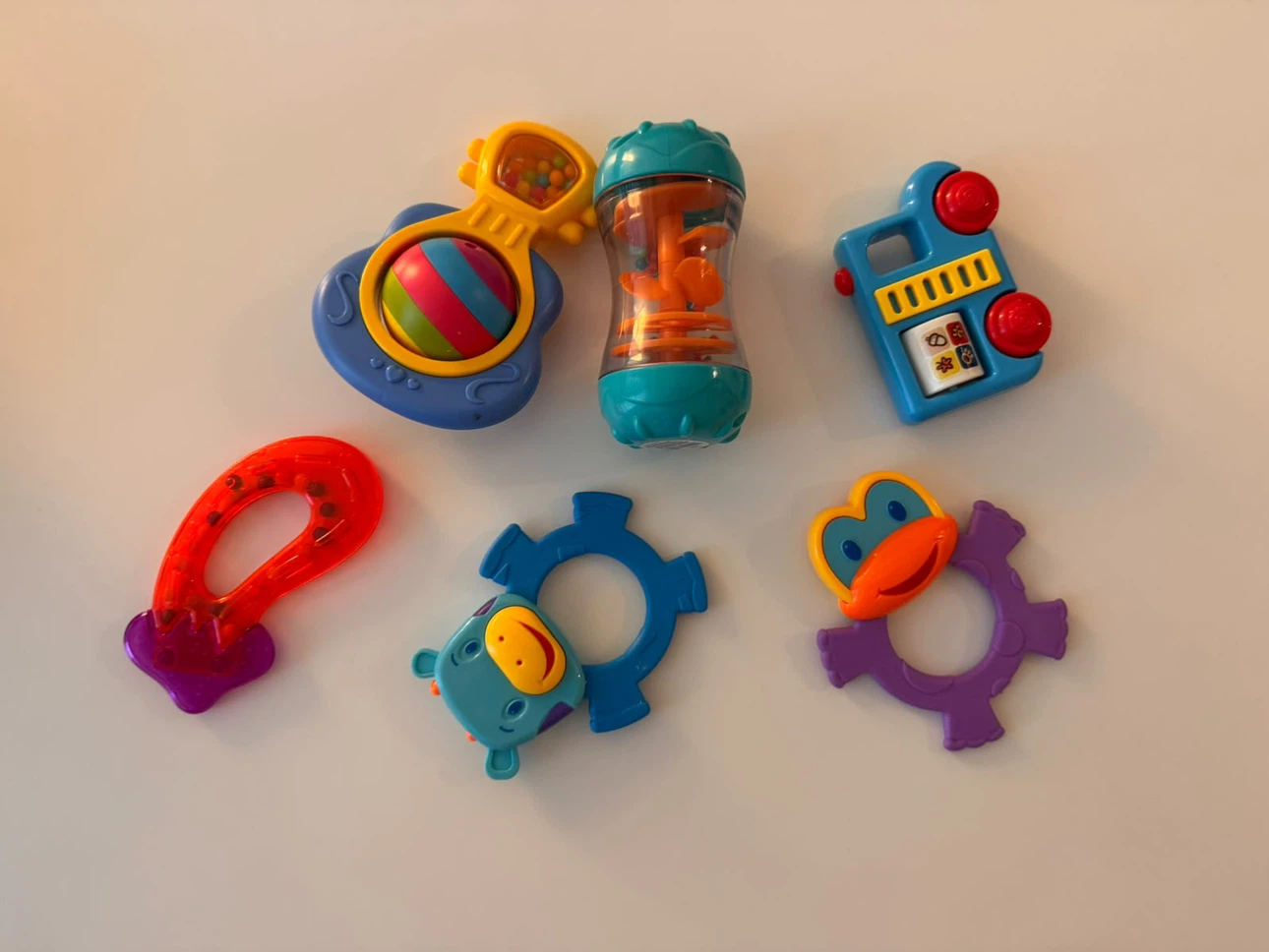 Set of 6 Baby Rattles and Teething Toys