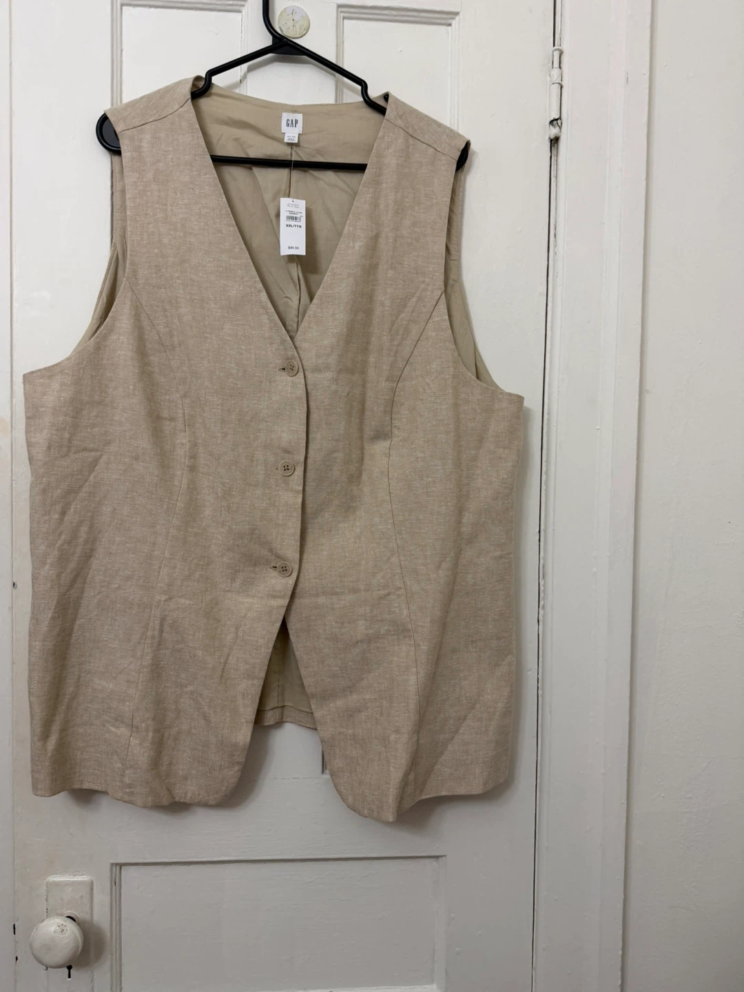 Gap Beige Button-Down Vest XXL