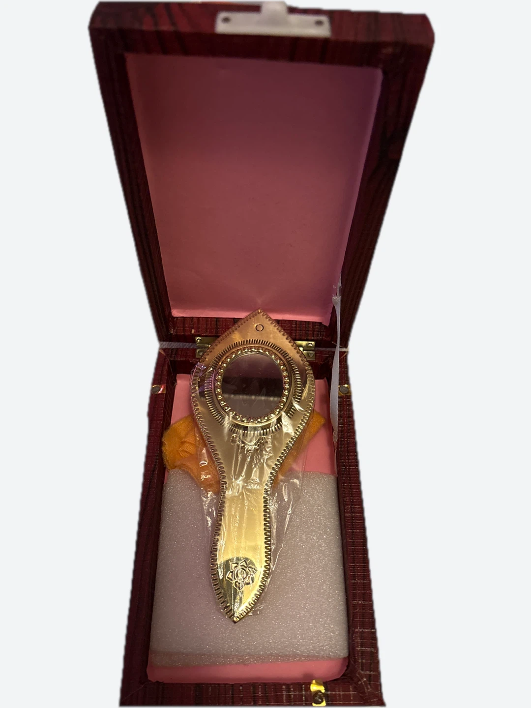Vintage Brass Hand Mirror ARANMULA kannadi - photo 2