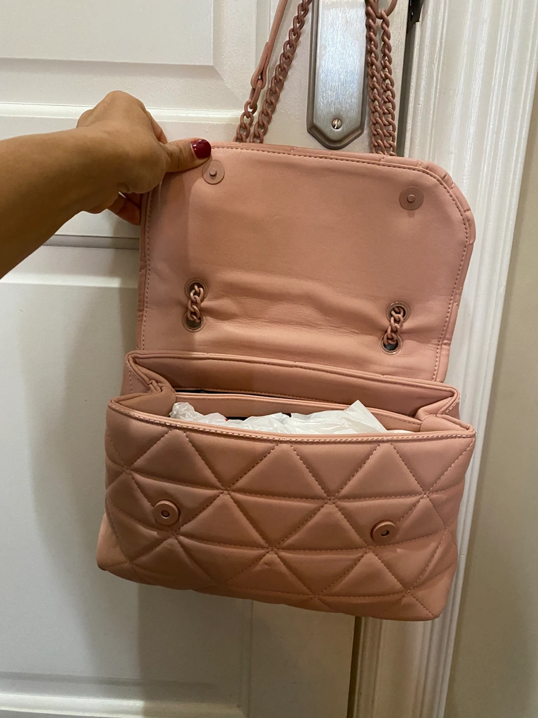 Quilted Pink Chain Shoulder Bag - photo 2