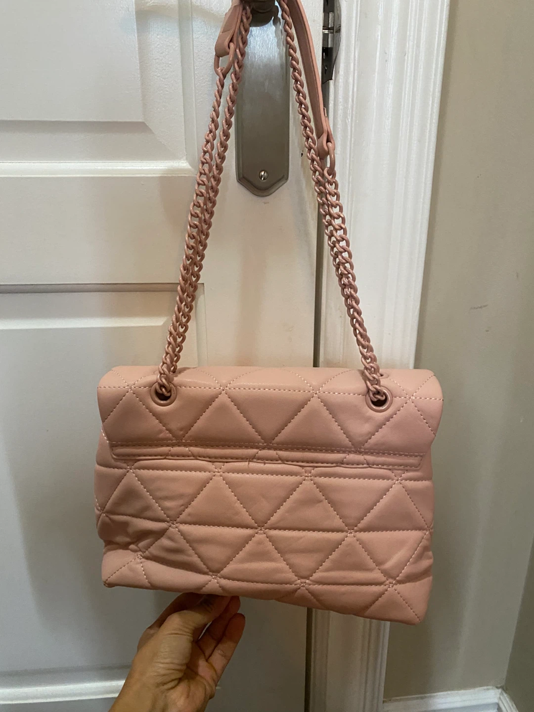 Quilted Pink Chain Shoulder Bag - photo 3