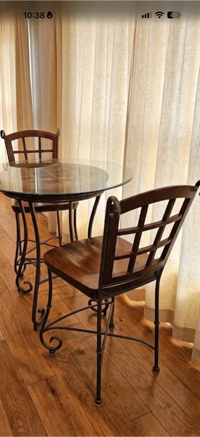 Bistro Table Set traditional, with Two Chairs