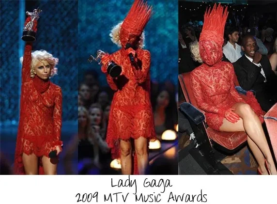 2009 MTV VMA Lady Gaga Red Lace Halloween Costume - Small