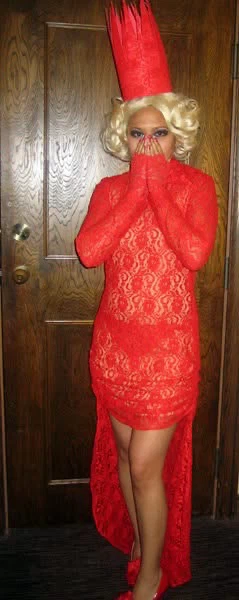 2009 MTV VMA Lady Gaga Red Lace Halloween Costume - Small - photo 2