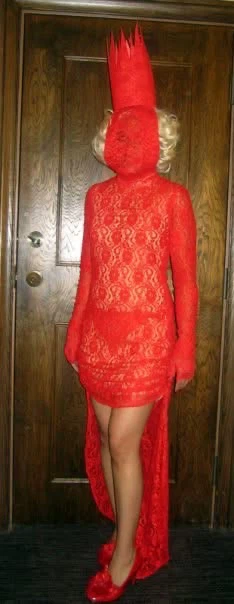 2009 MTV VMA Lady Gaga Red Lace Halloween Costume - Small - photo 3