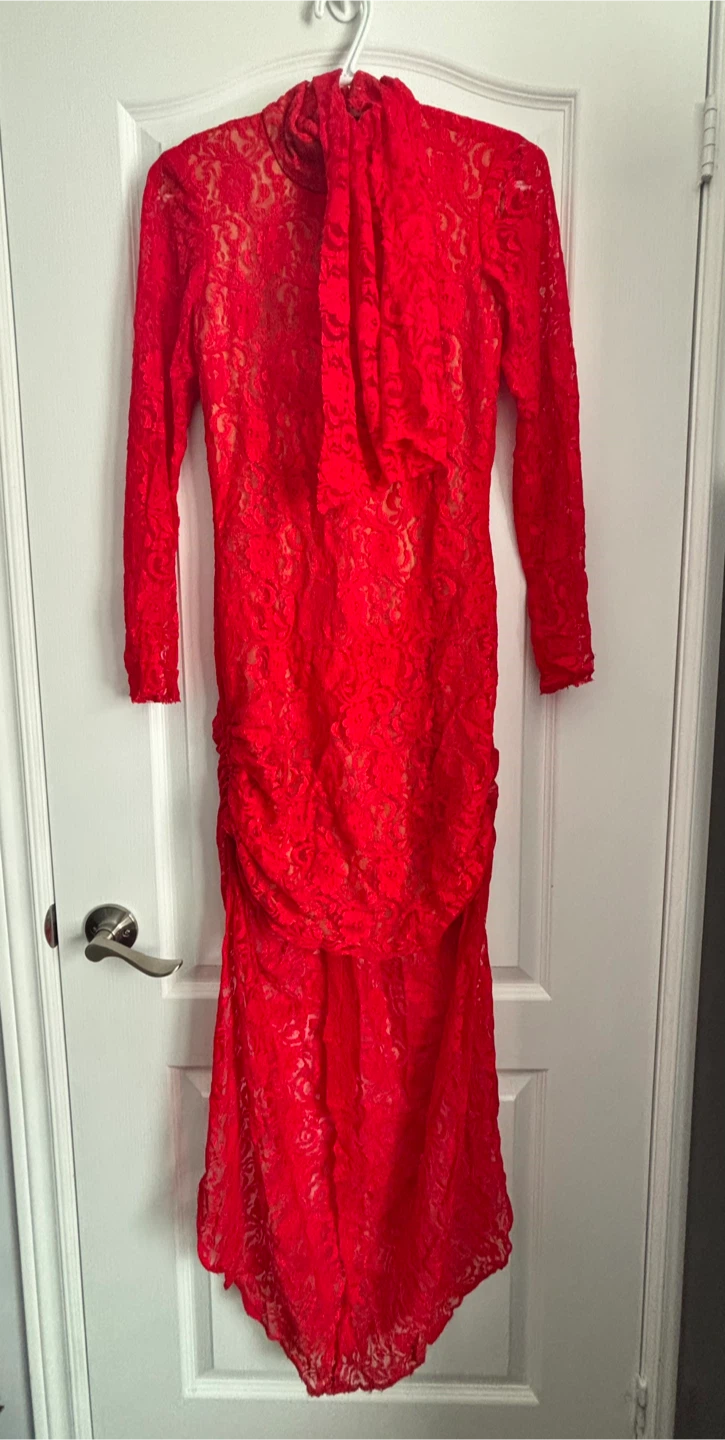 2009 MTV VMA Lady Gaga Red Lace Halloween Costume - Small - photo 5