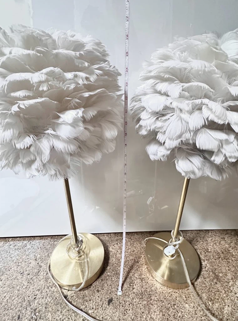 Set of Two White Feather Table Lamps - photo 5