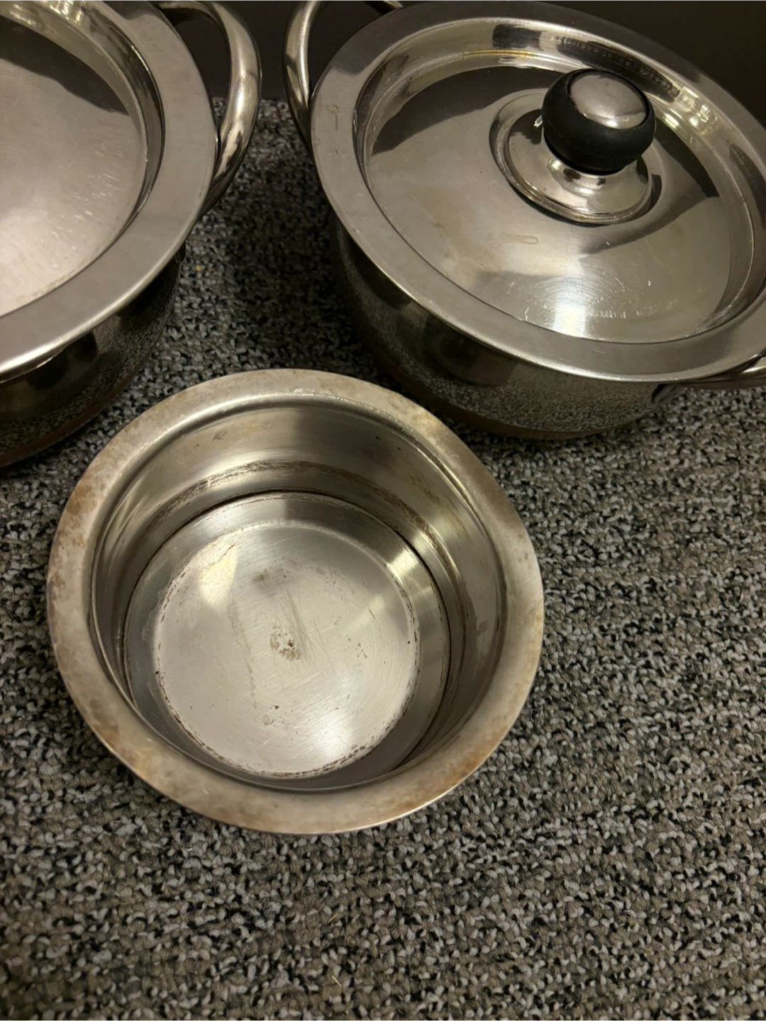 Three Stainless Steel Pots with Copper Bottoms - photo 3