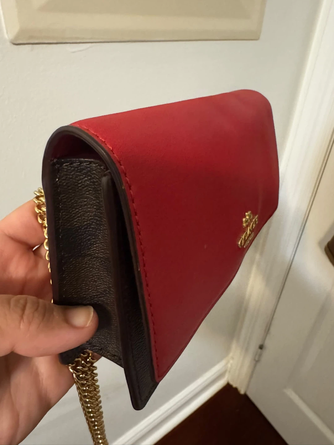 Coach Red and Signature Brown Crossbody Bag - photo 3