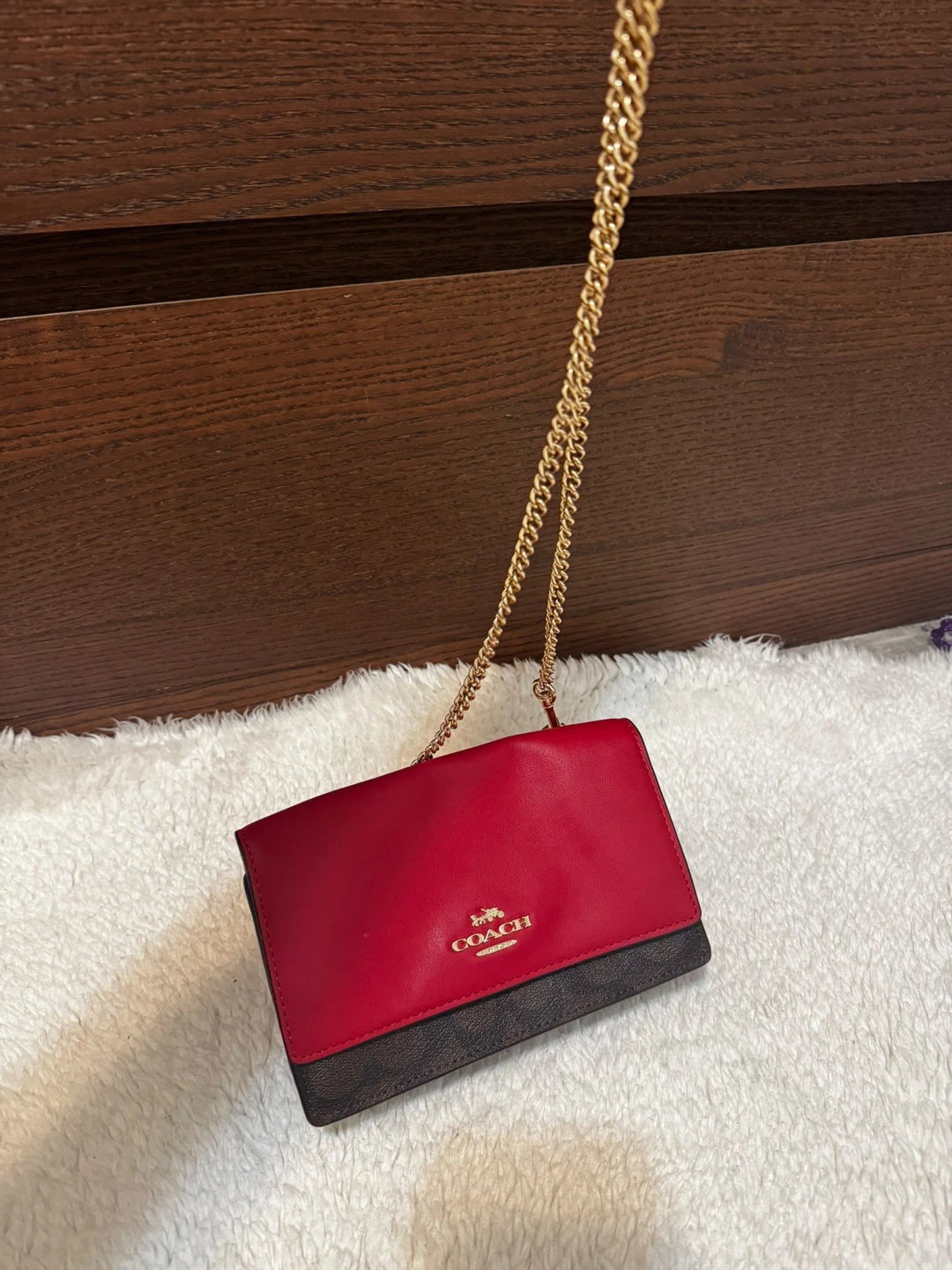 Coach Red and Signature Brown Crossbody Bag - photo 4