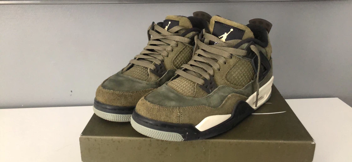 Nike Air Jordan 4 Craft Olive Sneakers - photo 4