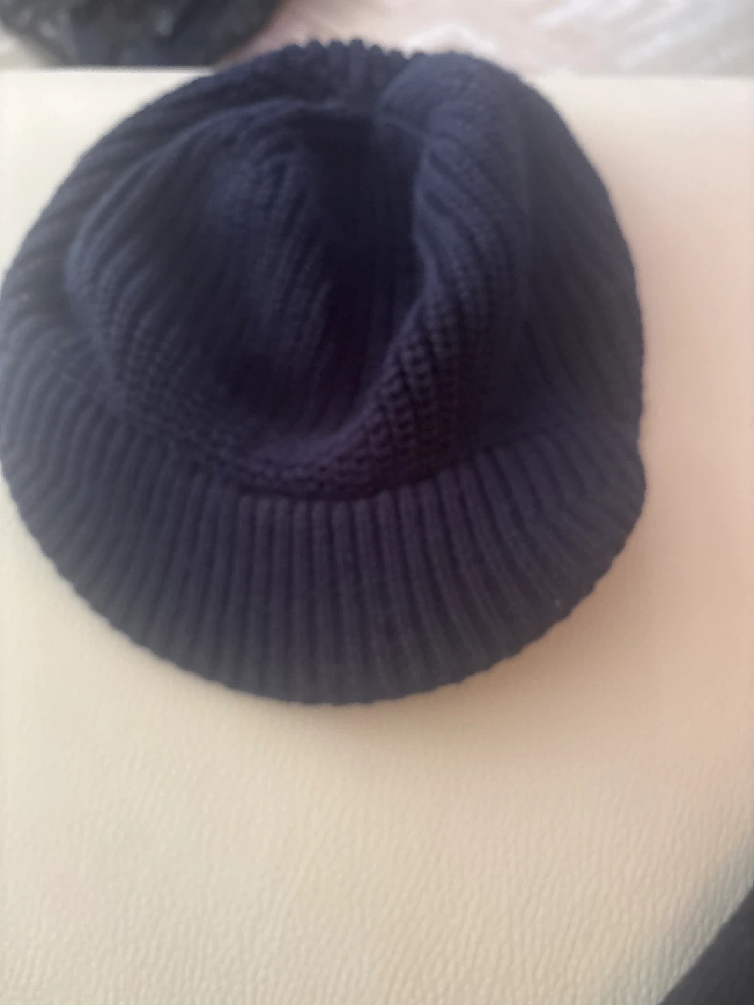 Navy Ribbed Knit Hat