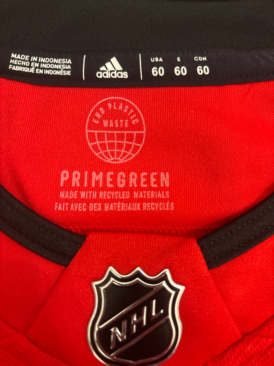 Adidas Chicago Blackhawks Primegreen Jersey Size 60 - photo 2
