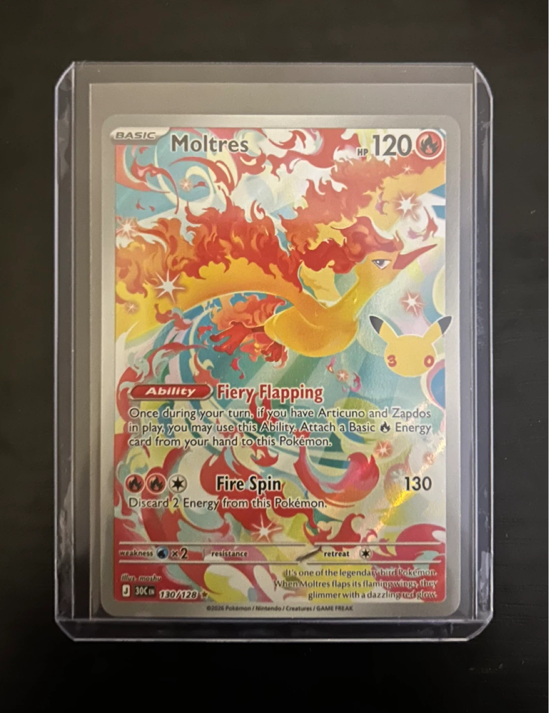 Pokémon 30th Anniversary Moltres IR 130/128 - photo 2