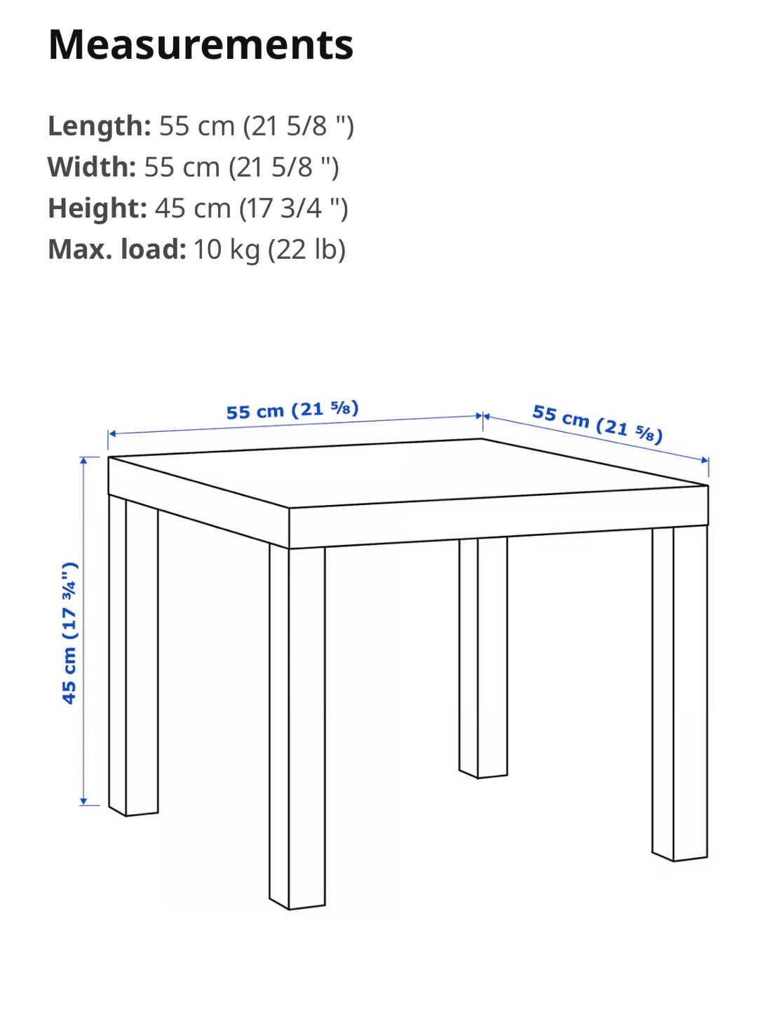 Black ikea “LACK” coffee table/side table - photo 3